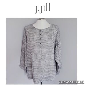 J. Jill Pure Jill linen gray tunic top